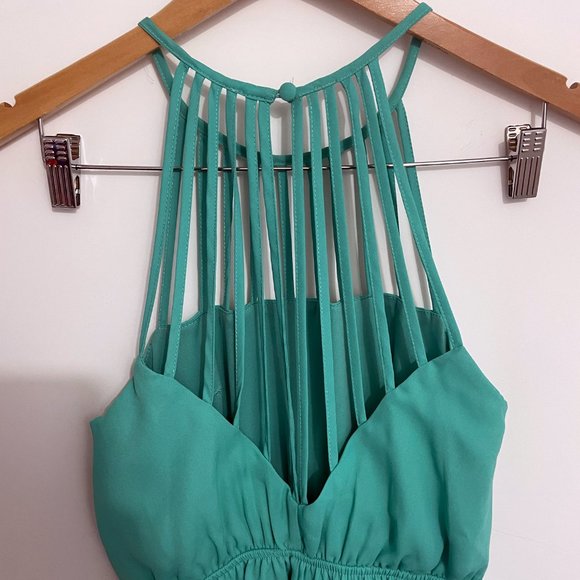 Ya Los Angeles Teal Strappy Dress - Picture 3 of 5